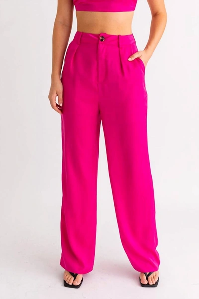 Shop Le Lis Today's The Day Pants In Hot Pink