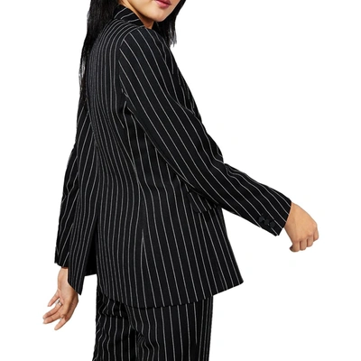 Shop Anne Klein Womens Pinstripe Suit Separate One-button Blazer In Black