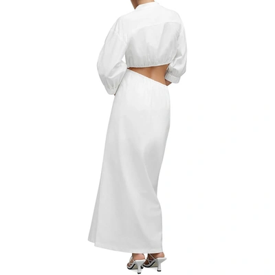 Shop Significant Other Womens Open Midriff Puff Sleeves Midi Dress In White