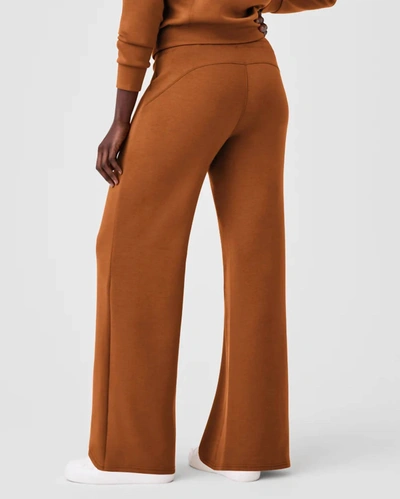Shop Spanx Airessentials Wide Leg Pants In Butterscotch In Brown