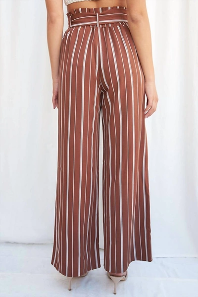 Shop Fsl Apparel Striped Pants In Brown