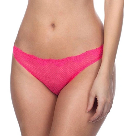Timpa Lingerie Duet Lace Low Rise Thong In Coral In Pink
