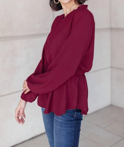 Andree By Unit Annalise Blouse In Deep Berry In Purple