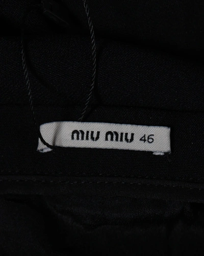 Shop Miu Miu Mini Skater Skirt In Black Acetate