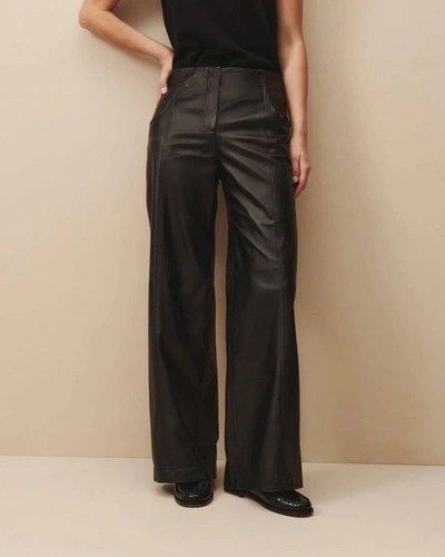 Twp Leather Demie Pant In Matte Black In Black