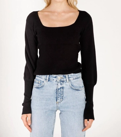 Shop Moodie Square Neck Sweater In Black