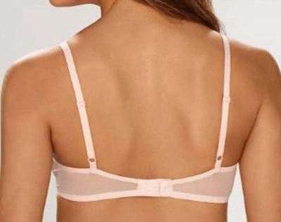 On Gossamer Cotton Mesh Bralette In Blush In Gold