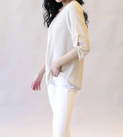 Moda Collection Favorite Must Have Top In Beige In Beige