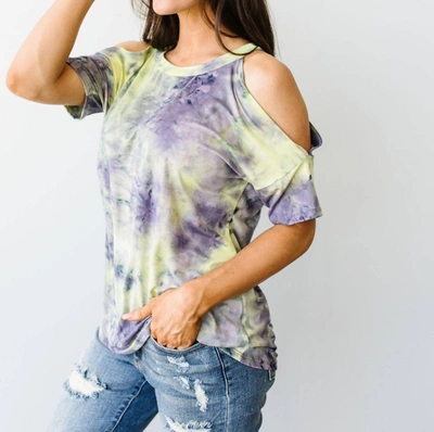 Shop Haptics Cure The Common Cold Shoulder Top In Tie Dye In Multi