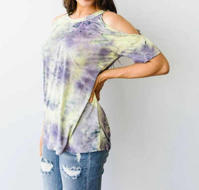 Haptics Cure The Common Cold Shoulder Top In Tie Dye In Multi