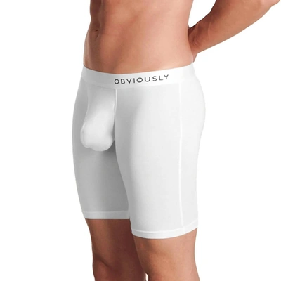 Obviously Primeman 9 Inch Leg Boxer Brief In White In White