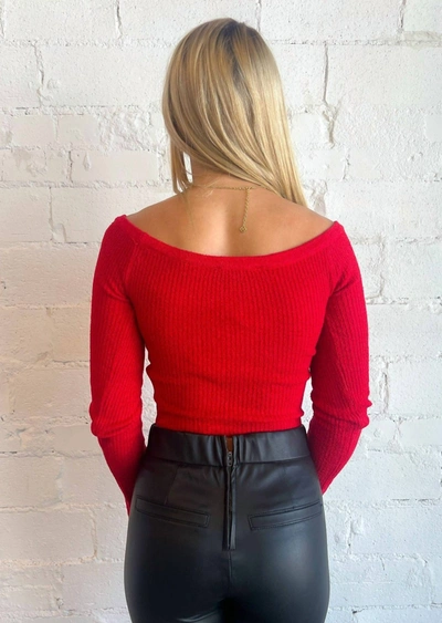 Shop Cotton Candy Mystic Cozy Sweater Top In Red
