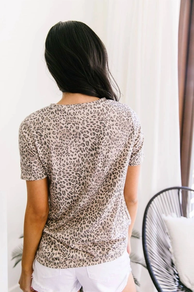 Now N Forever Pink Lipstick Top In Beige/leopard In Multi