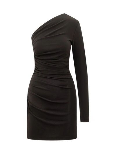 Shop Dsquared2 One-shoulder Fitted Minidress In Black