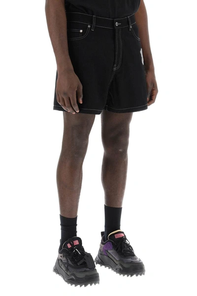 Shop Off-white "denim Bermuda Shorts With 90 In Black
