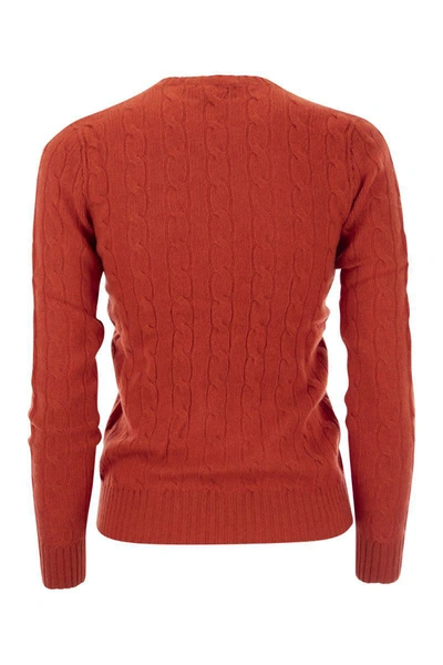 Shop Polo Ralph Lauren Wool And Cashmere Cable-knit Sweater In Red