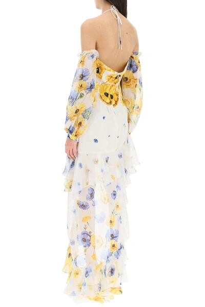 Shop Raquel Diniz 'luna' Asymmetric Silk Dress In White