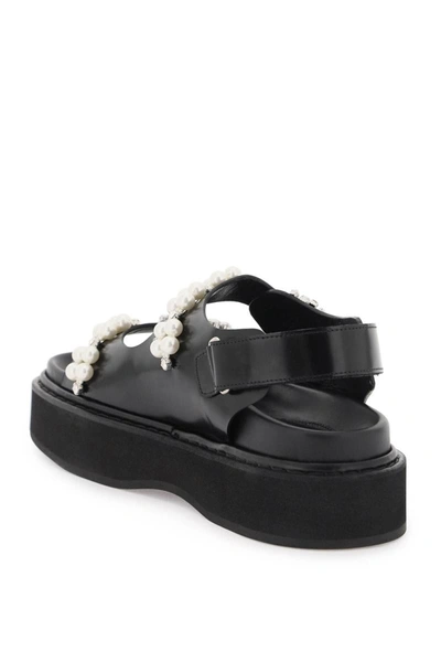 Shop Simone Rocha Platform Sandals With Pearls And Crystals In Black