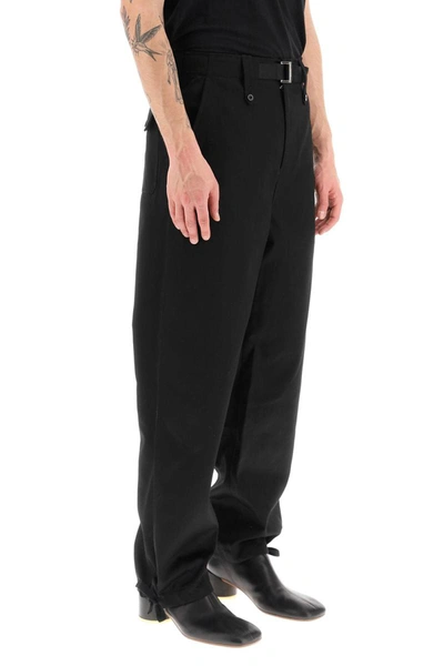 Shop Sacai Cotton Twill Chino Pants In Black