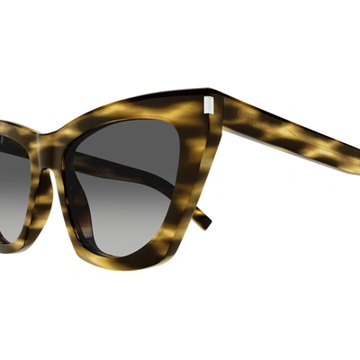 Saint Laurent 214 Kate Acetate Cat-eye Sunglasses In Havana