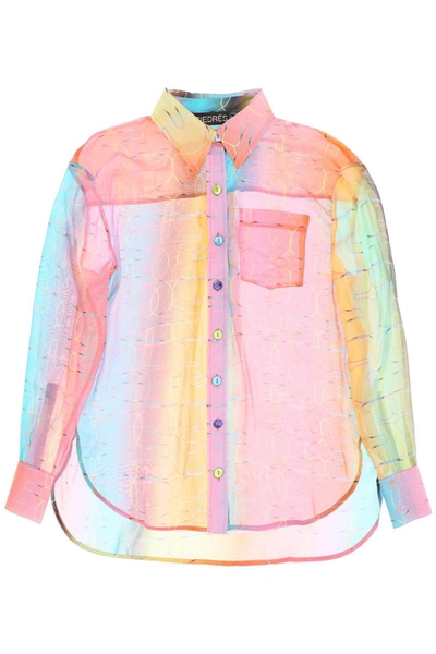 Shop Siedres 'esme' Shirt In Silk Chiffon In Multicolor