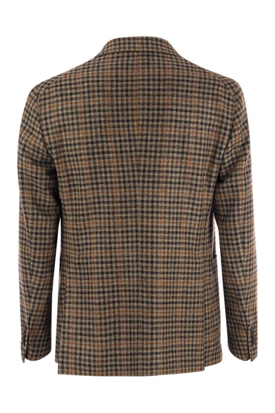 Shop Tagliatore Montecarlo - Wool And Cashmere Checked Blazer In Brown