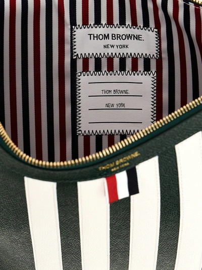Shop Thom Browne Medium '4 Bar' Document Holder In Green