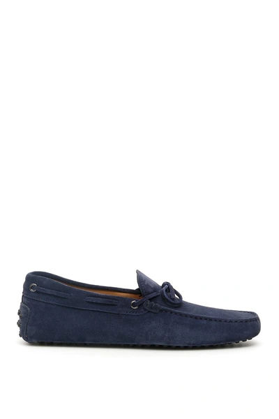 Shop Tod's Gommino Loafers With Laces In Blue