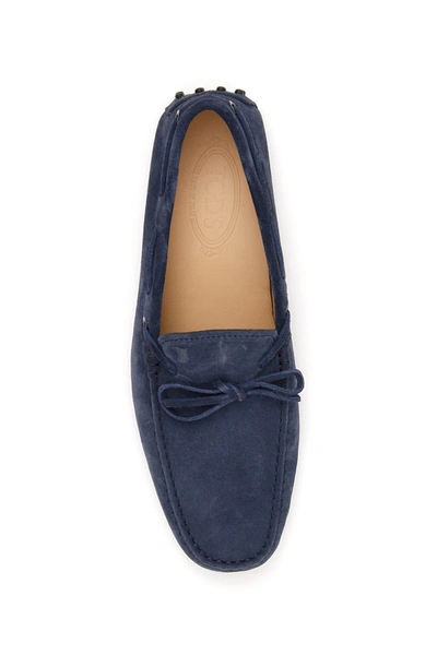 Shop Tod's Gommino Loafers With Laces In Blue