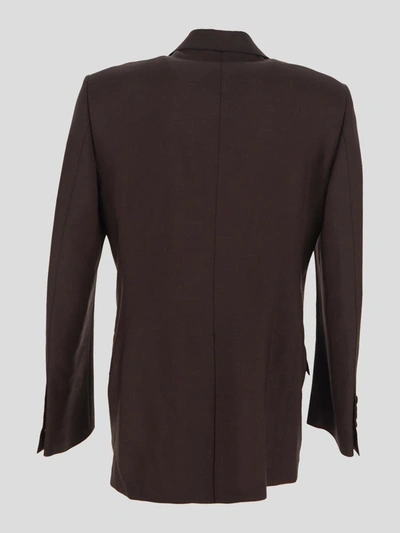 Shop Tom Ford Double-breasted Jacket In Bitterchocolate