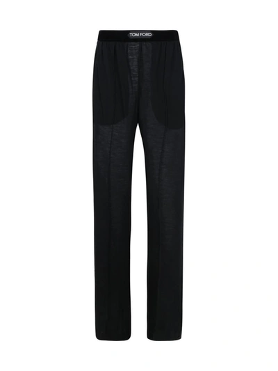 Tom Ford Silk Pants In Black