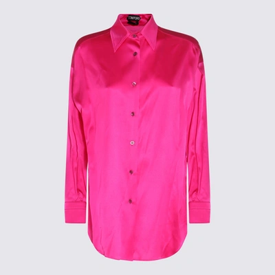 Shop Tom Ford Pink Silk Blend Shirt In Hot Pink