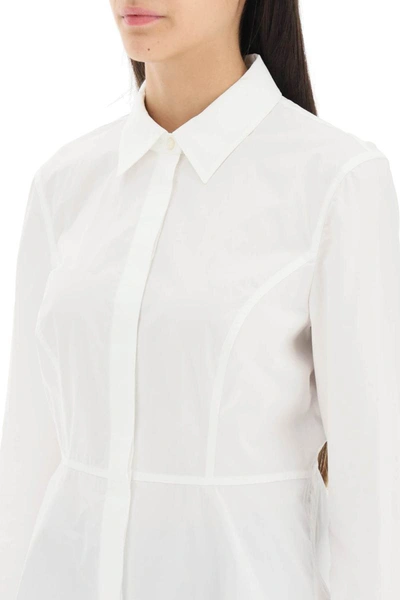 Shop Tory Burch Cotton Poplin Shirt In White