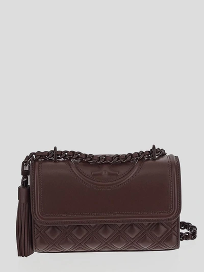 Shop Tory Burch Fleming Quilted Shoulder Bag In Muscadine