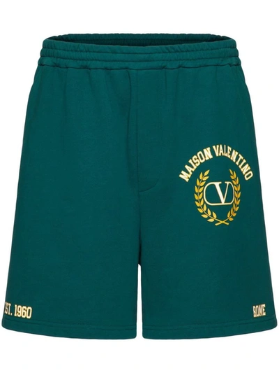 Shop Valentino Garavani Shorts In Green/yellow