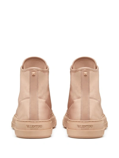 Valentino Garavani Man Sneakers Blush Size 11 Textile Fibers In Antique Pink