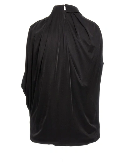 Shop Versace Draped Cut-out Top In Black