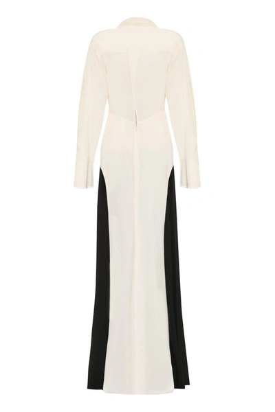 Shop Victoria Beckham Silk Maxi Dress In White