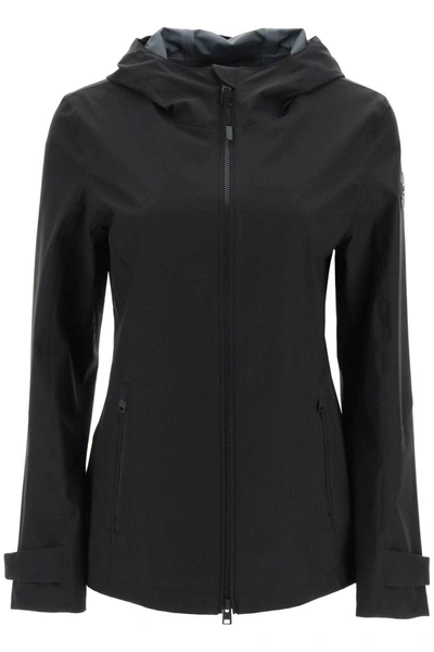 Shop Woolrich Light Hooded Jacket In Black