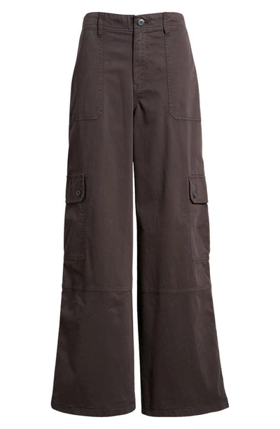 Shop Bp. Twill Wide Leg Cargo Pants In Grey Phantom
