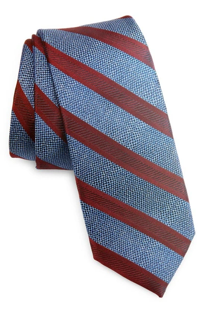 Shop Nordstrom Hale Stripe Silk Tie In Red