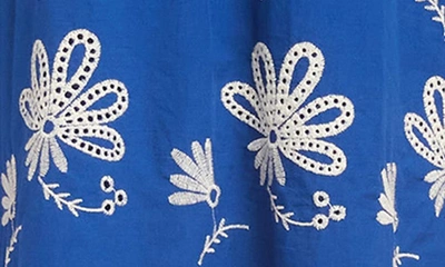 Shop Karen Kane Tassel Embroidered Cotton Minidress In Royal