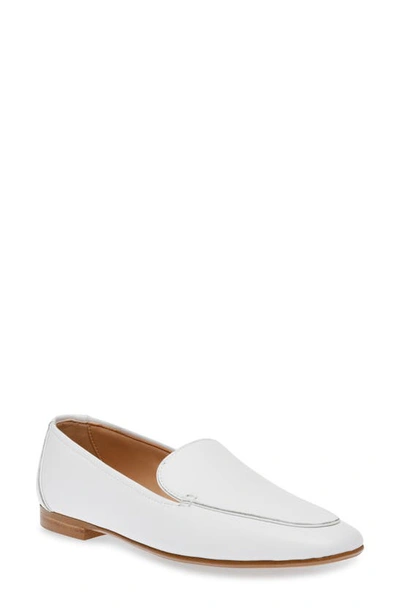Steve Madden Women's Fitz Soft Tailored Loafer Flats In White Leather