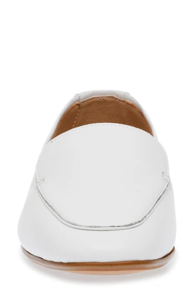 Steve Madden Women's Fitz Soft Tailored Loafer Flats In White Leather