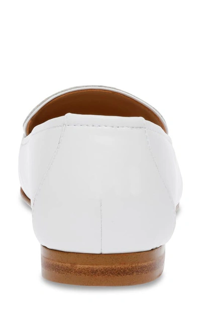 Steve Madden Women's Fitz Soft Tailored Loafer Flats In White Leather