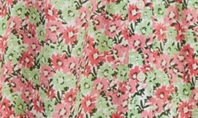 Shop Vineyard Vines Vineyard Tile Print Long Sleeve Dress In Green/ Pink Floral Marsh