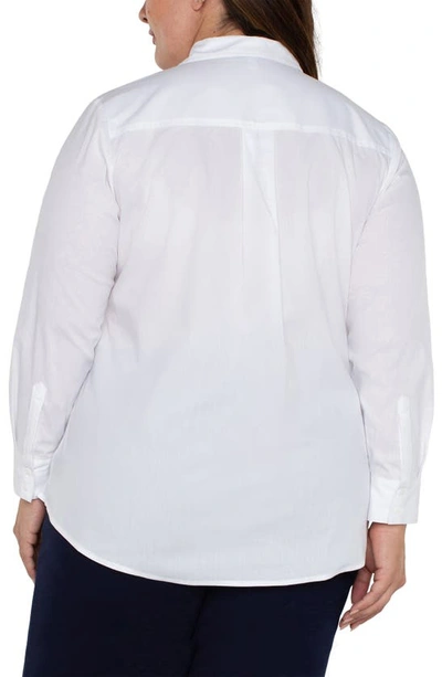 Shop Liverpool Los Angeles Classic Fit Stretch Poplin Button-up Shirt In White