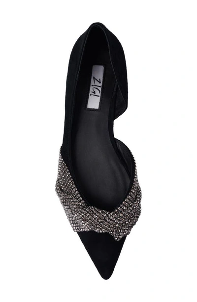 Zigi Odette Half D'orsay Flat In Black