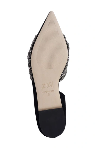 Zigi Odette Half D'orsay Flat In Black