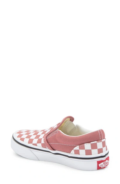 Shop Vans Kids' Classic Slip-on Sneaker In Checkerboard Withered Rose